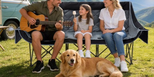 This 3-Person Camping Chair is Perfect for Backyard Chilling, Sporting Events, & More!