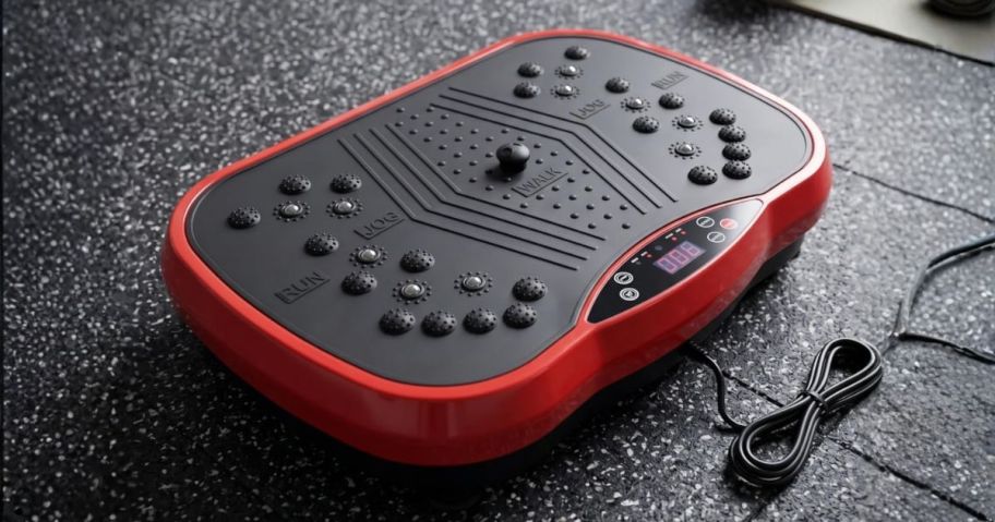 ALSO GO Vibration Plate Exercise Machine in Black on floor