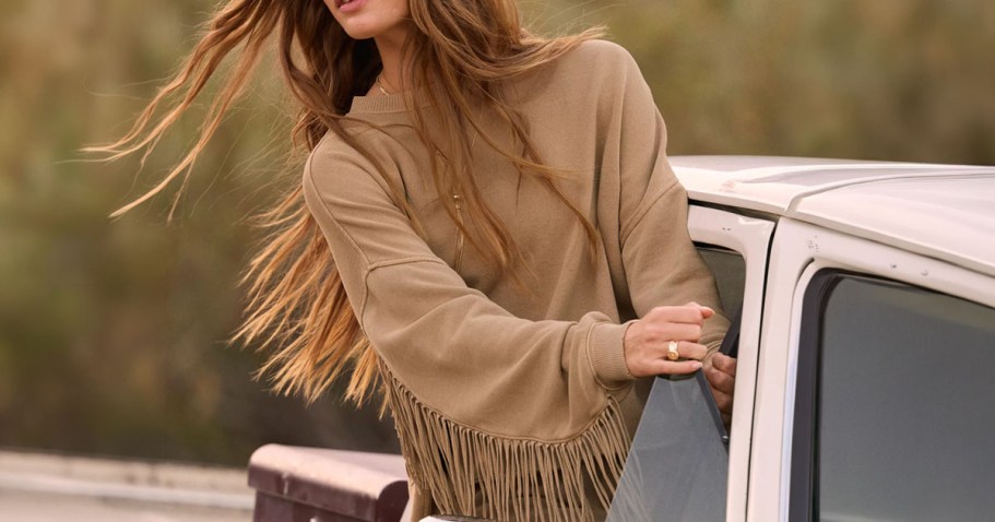Up to 50% Off Aerie Fringe Sweatshirt & Boots | May Sell Out