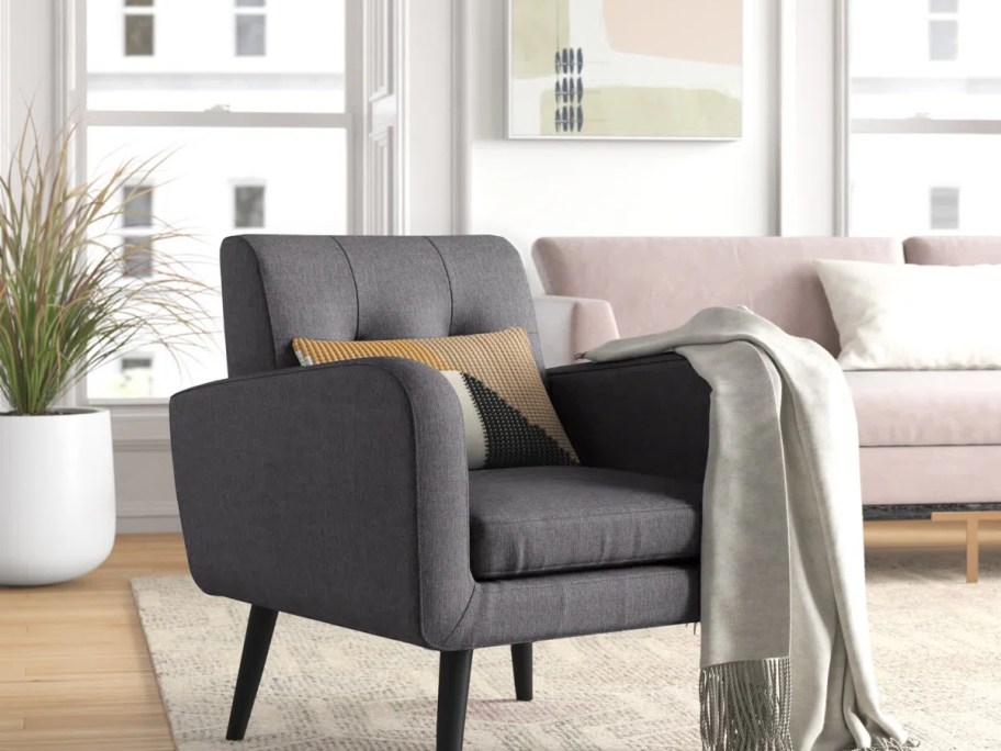 gray accent chair