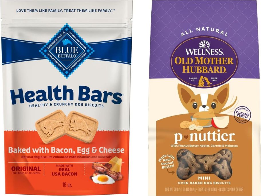 Stock images of Blue Buffalo and Old Mother Hubbard pet Treats