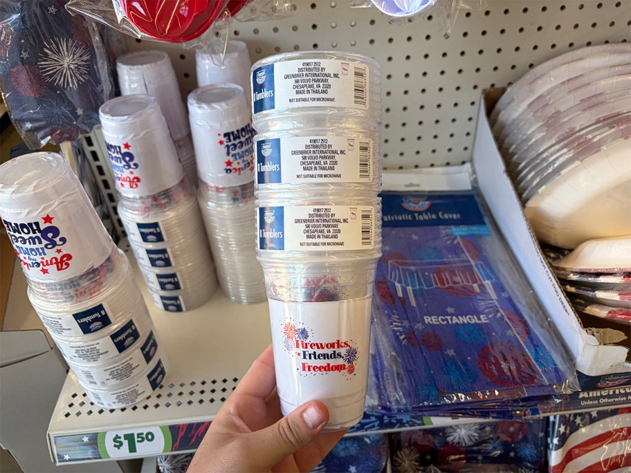 Americana Plastic Cups at Dollar Tree
