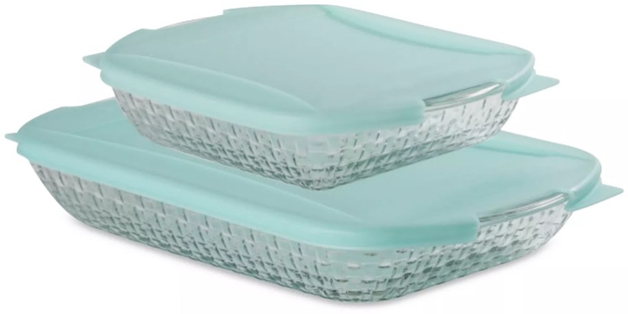 Anchor Hocking Basketweave Embossed 4-Piece Bakeware Bundle