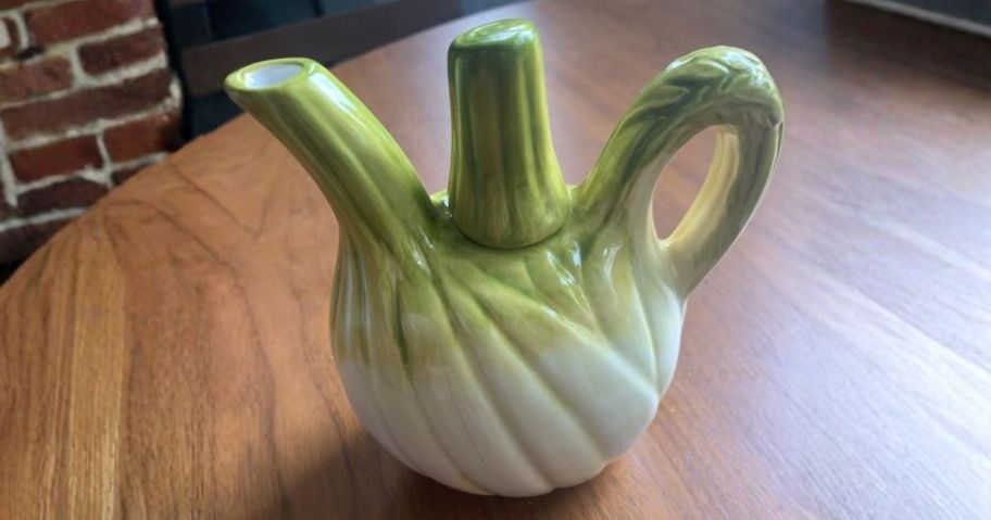 Anthropologie Damson Madder Stoneware Fennel Creamer on table