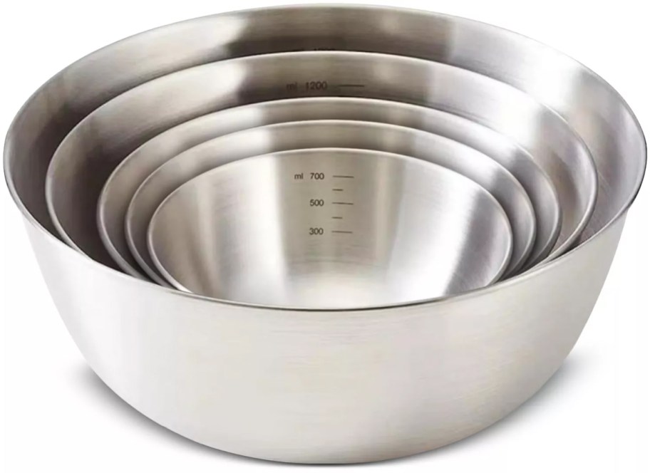 Art & Cook 5-Piece Nesting Stainless Steel Bowl Set