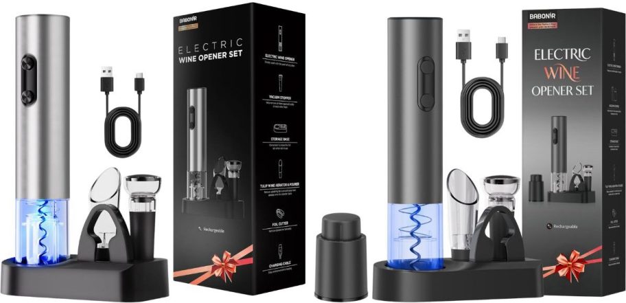 two BABONIR Rechargeable Electric Wine Openers