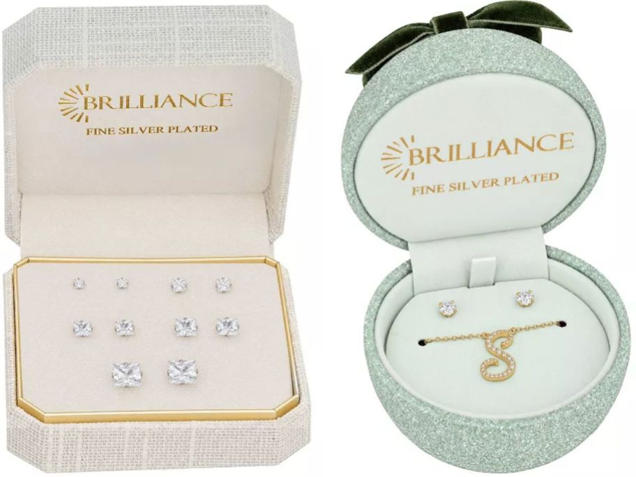Stock images of two sets of Brilliance jewelry from Kohl's