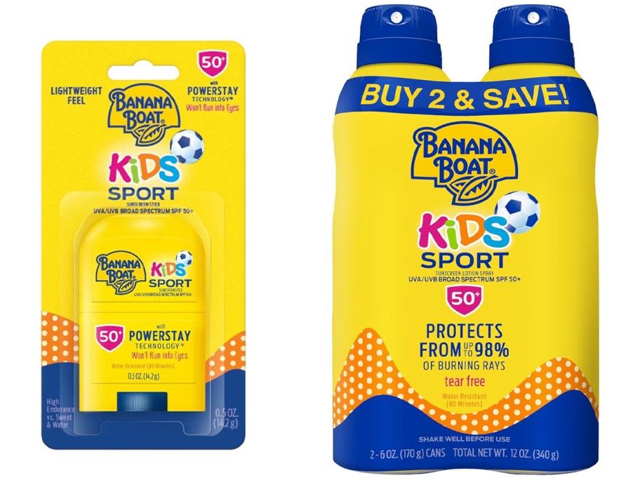 Banana Boat Sport Kids Sunscreen Stick and Sunscreen Spray 2-Pack