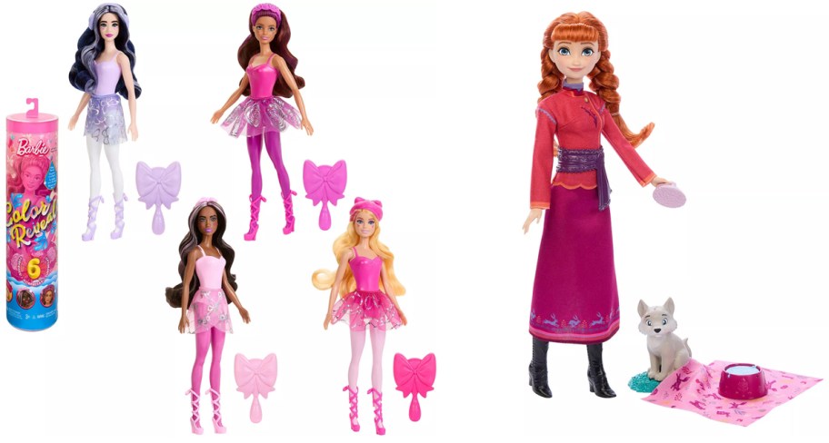 Barbie Color Reveal Ballerina Series Doll & Accessories and Disney Princess Anna Fashion Doll w: Accessories