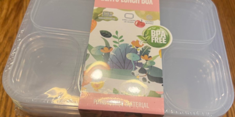 Bento Box 5-Pack Just $7.99 on Amazon | Great for Meal Prep & School Lunches!