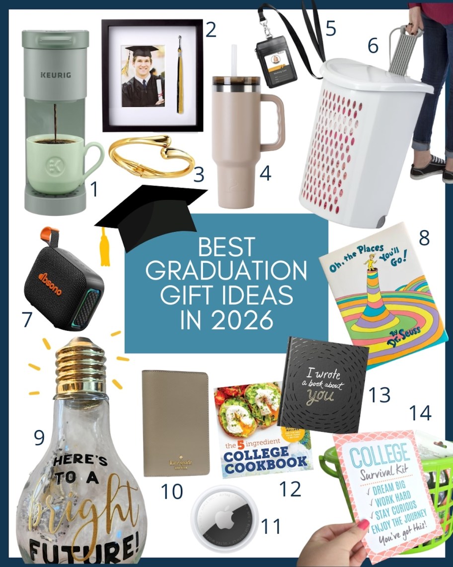 collage of the best graduation gifts