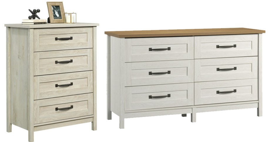 white tall and long dressers