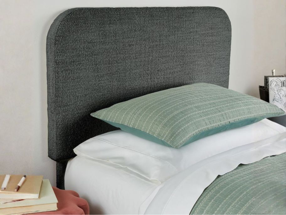 Better Homes & Gardens Juliet Boucle Headboard on bed