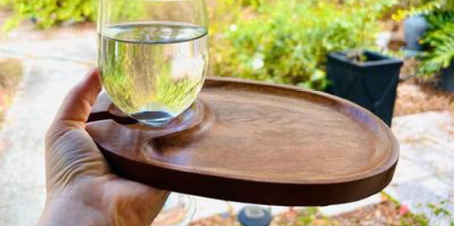 A Personal Serving Platter That Holds Your Glass?! Yep.