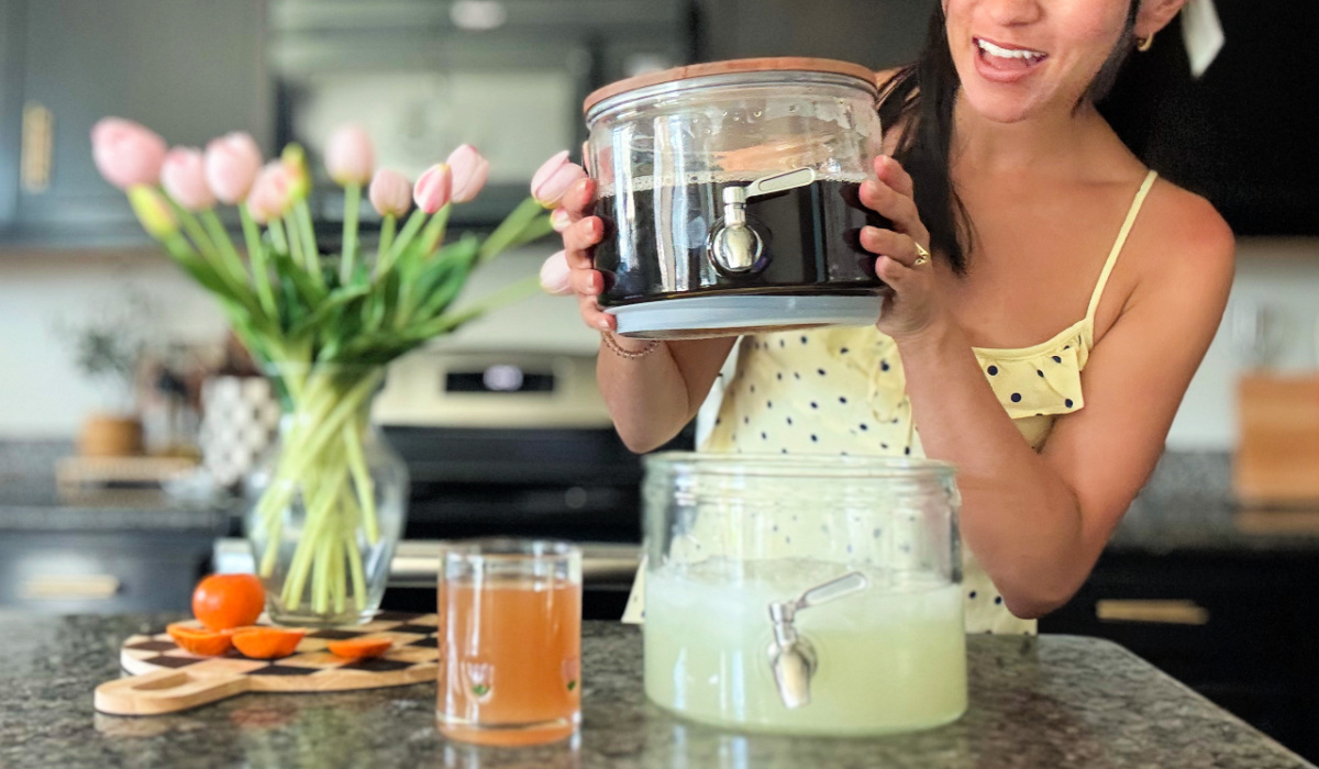 Serve Two Drinks at Once With This Under $20 Glass Beverage Dispenser