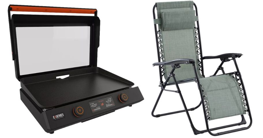 Blackstone 22 Electric Tabletop Griddle and Sonoma Goods For Life Antigravity Chair