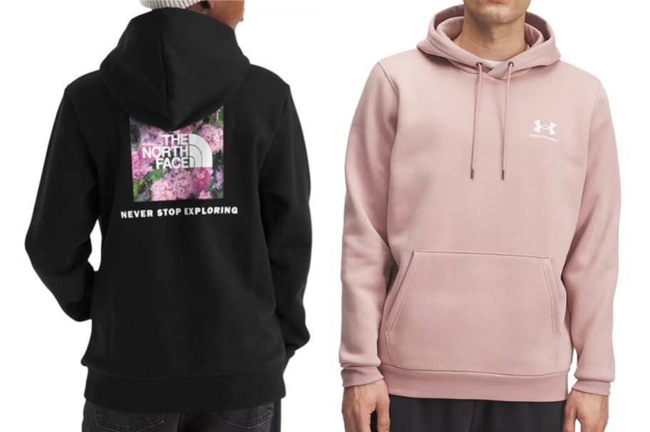north face and under armour hoodies