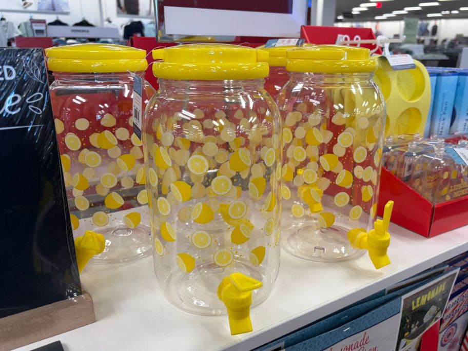 Deal Bar Drink Dispenser Lemon Print 2.5-gal. Plastic Beverage Dispensers in store