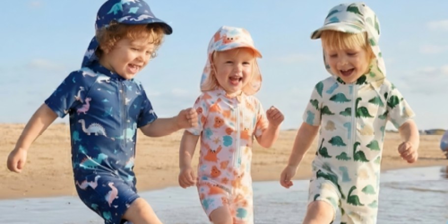 Baby Rash Guard Swimsuit & Sun Hat Set Just $11.49 on Amazon