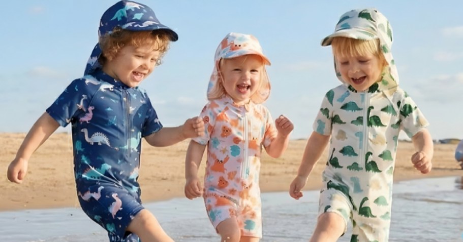 Baby Rash Guard Swimsuit & Sun Hat Set Just $11.49 on Amazon