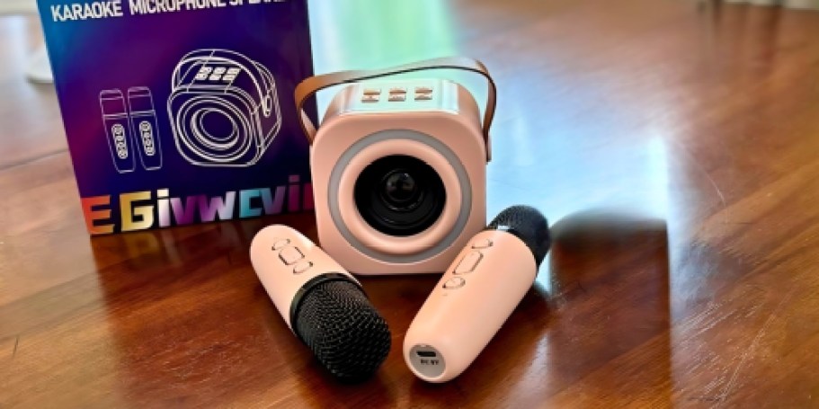 Kids Mini Karaoke Machine Only $9.99 on Amazon | Comes w/ 2 Mics!
