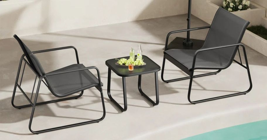 Ebern Designs 2-Person Outdoor Seating Group by pool
