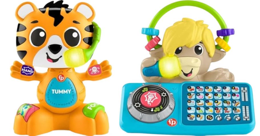 Fisher-Price Baby Learning Toy Link Squad Bop & Groove Tiger and A to Z Yak