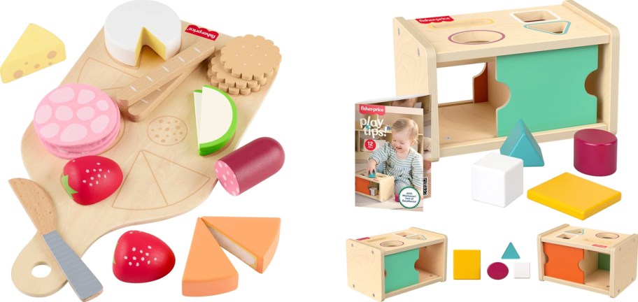 charcuterie board and sort & find toys