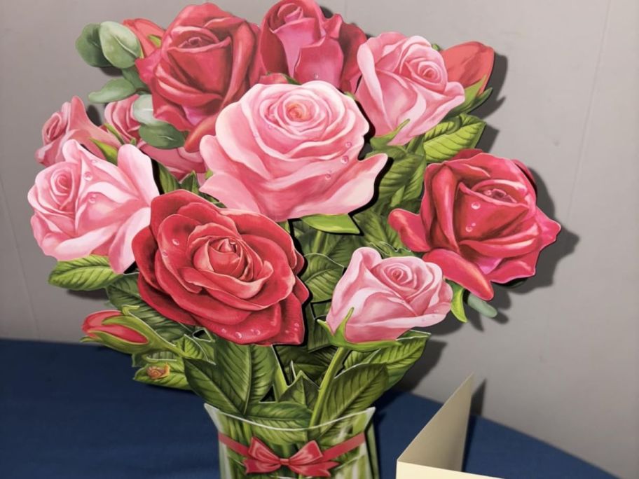 Flower pop up card on top of the table