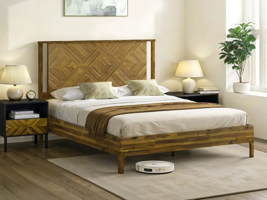 Foundry Select Ethan Solid Wood Platform Bed w/ Headboard in bedroom
