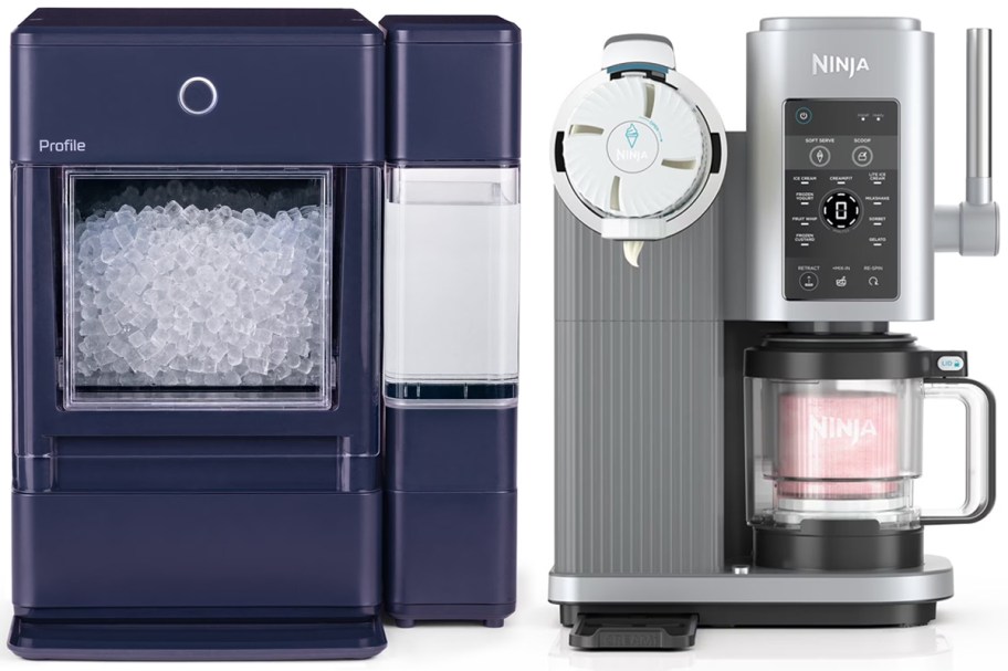 GE Profile Opal Nugget Ice Maker + Side Tank and Ninja CREAMi Scoop & Swirl Ice Cream & Soft Serve Maker