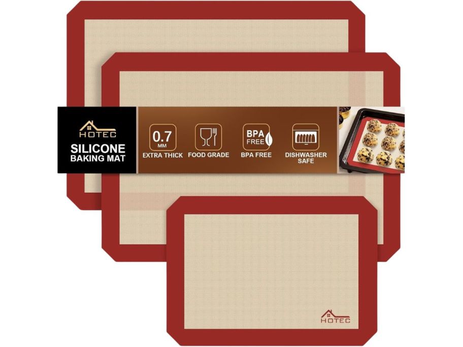 HOTEC Silicone Baking Mat 3-Pack