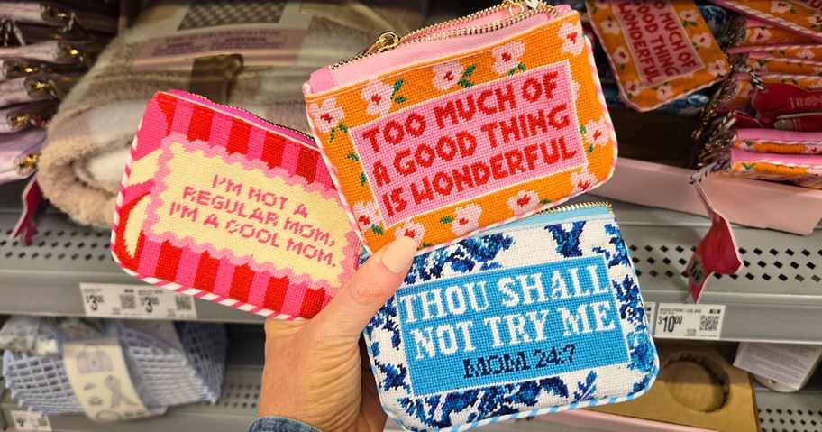 Hi Peach Layne Mother's Day Needlepoint Keychain Pouches 2