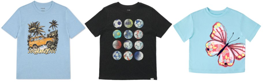 Hurley Boys Graphic T-Shirt, Gap Boys Graphic T-Shirt, Member's Mark Girls Short Sleeve T-Shirt