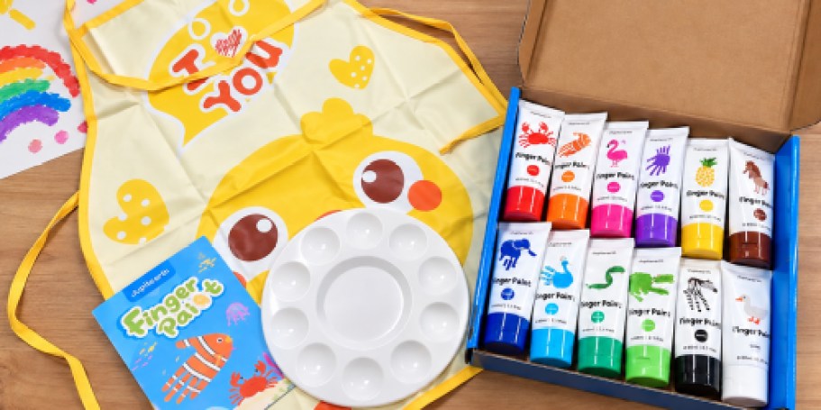 Finger Paint 28-Piece Kit Just $9.99 on Amazon (Includes Apron, Brush, Palette & More)