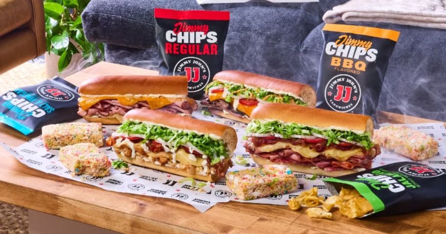 Jimmy John's Dream Rotation Meals on coffee table
