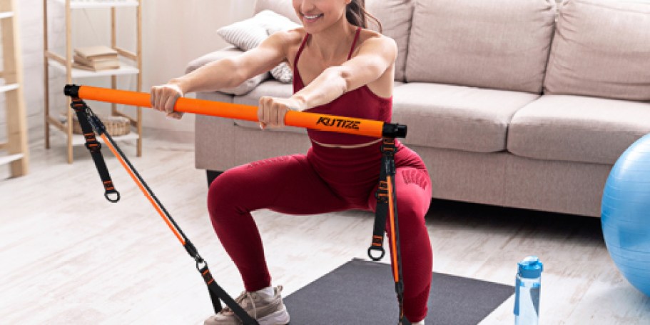 Pilates Bar Kit w/ Resistance Bands Just $22.99 on Amazon (Reg. $36)