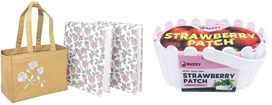 photo album set and strawberry grow basket