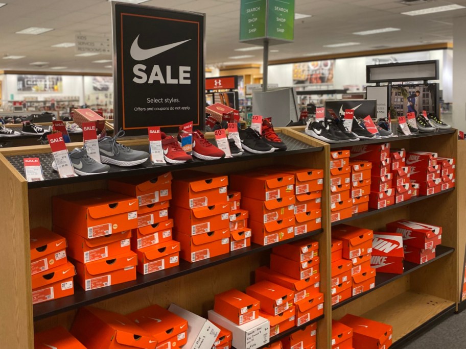 Kohl's in-store display of Nike shoes