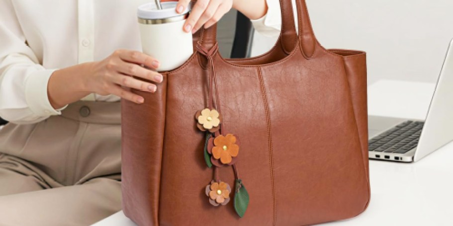 Tote Bag w/ Cup Holder Just $24.99 Shipped on Amazon (Holds 40oz Tumbler!)