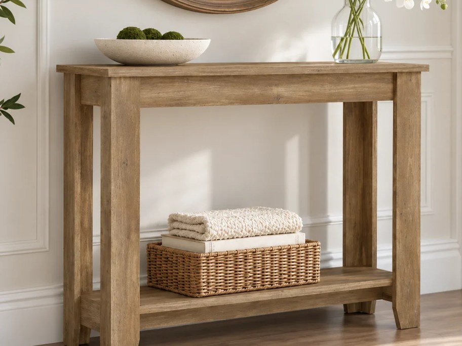 wood console table