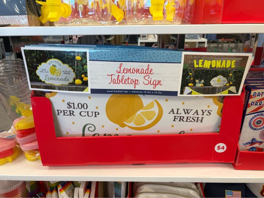Lemonade Sign Ice Cold Refreshment Display in store