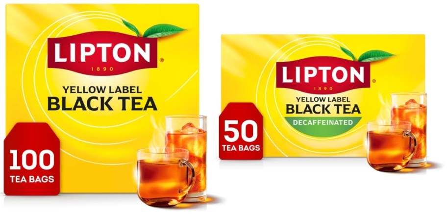 Lipton Black Tea Bags 100-Count and Decaf Black Tea Bags 50-Count