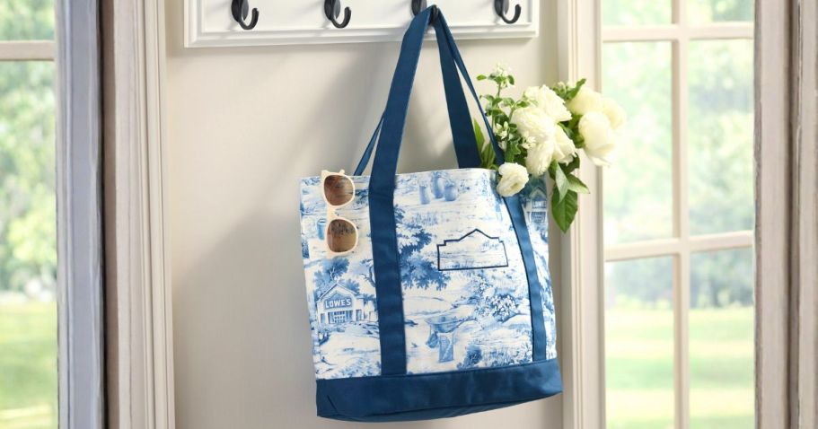 Lowe’s Blue Toile Canvas Tote Bag Only $19.99 Shipped for Rewards Members