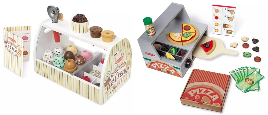 Melissa & Doug ice cream & pizza playsets