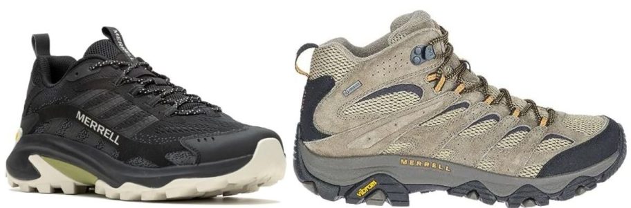 stock image of two Merrell shoes