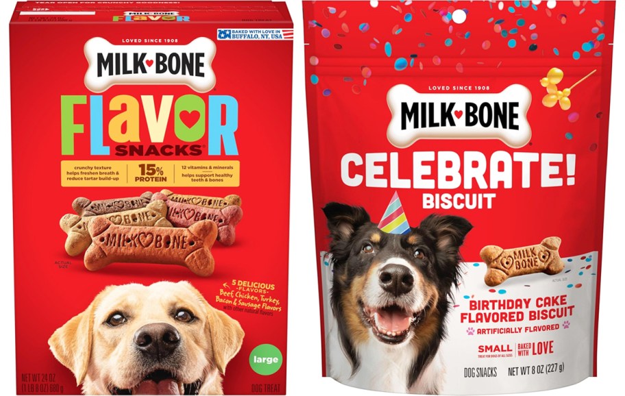 box and bag of Milk-Bone dog treats