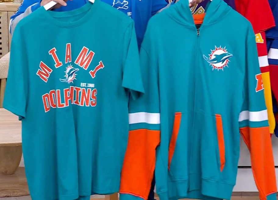 NFL Officially Licensed T-Shirt & Full-Zip Hoodie Combo