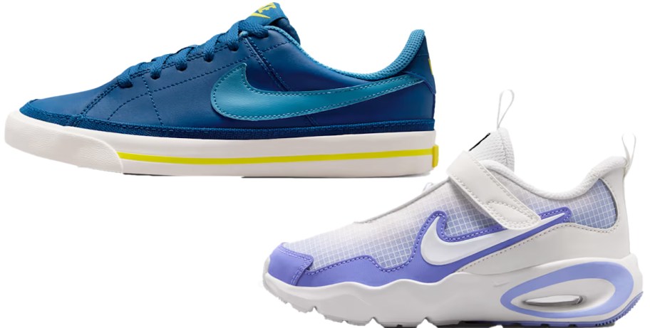blue and white/blue nike sneakers