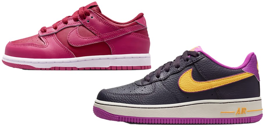 maroon and black/purple nike sneakers